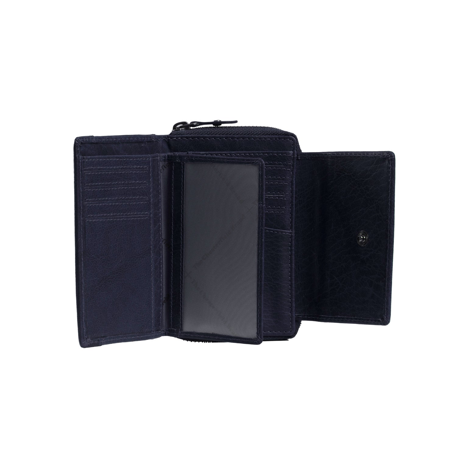Navy Leather Wallet Hanoi, product view 2