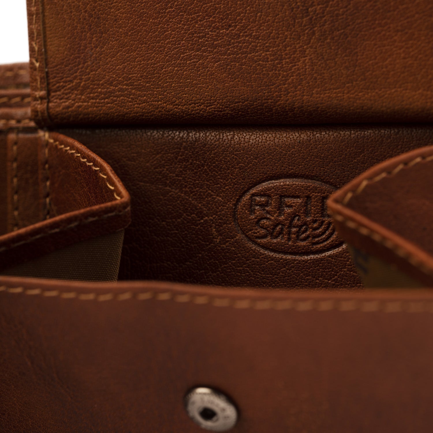 Cognac Leather Wallet Harlem, detail view 3