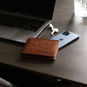 Cognac Leather Wallet Harlem, product view 2