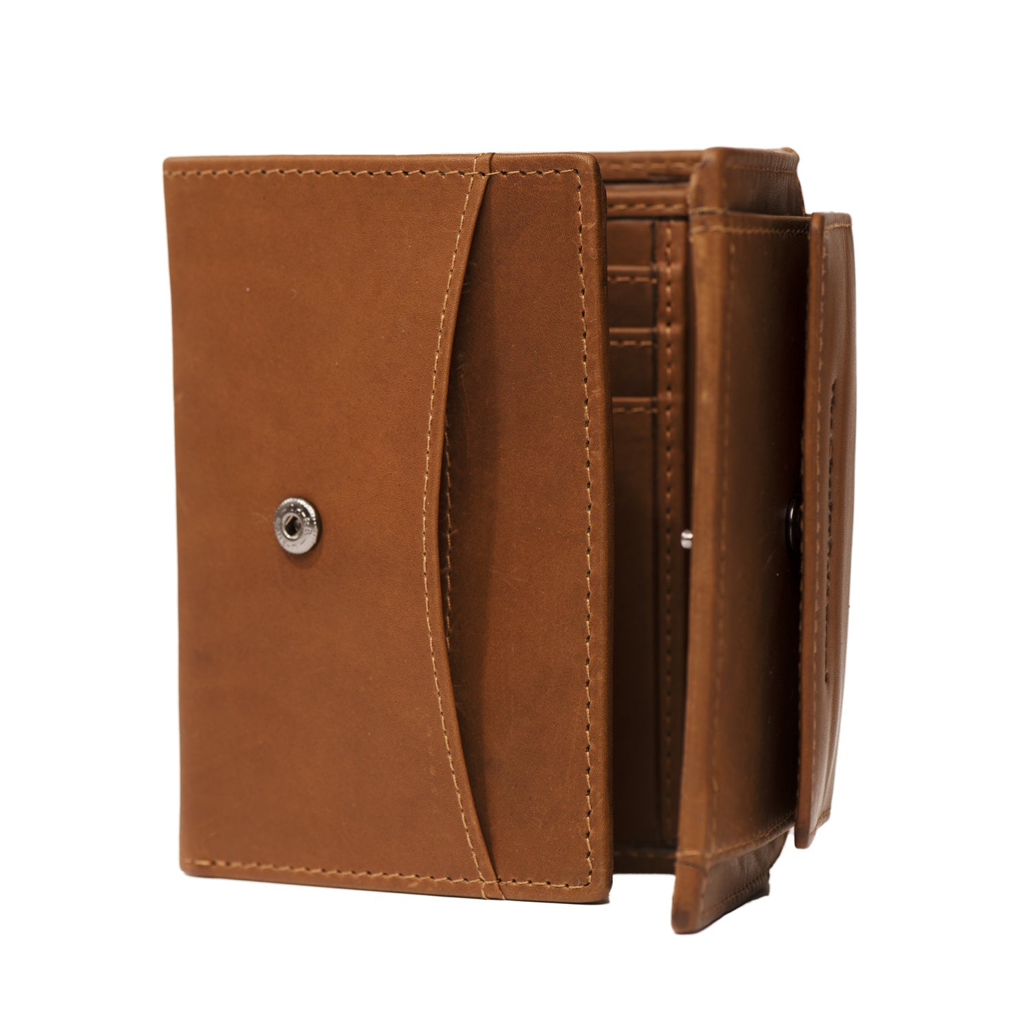 Cognac Leather Wallet Harthoft, detail view 4