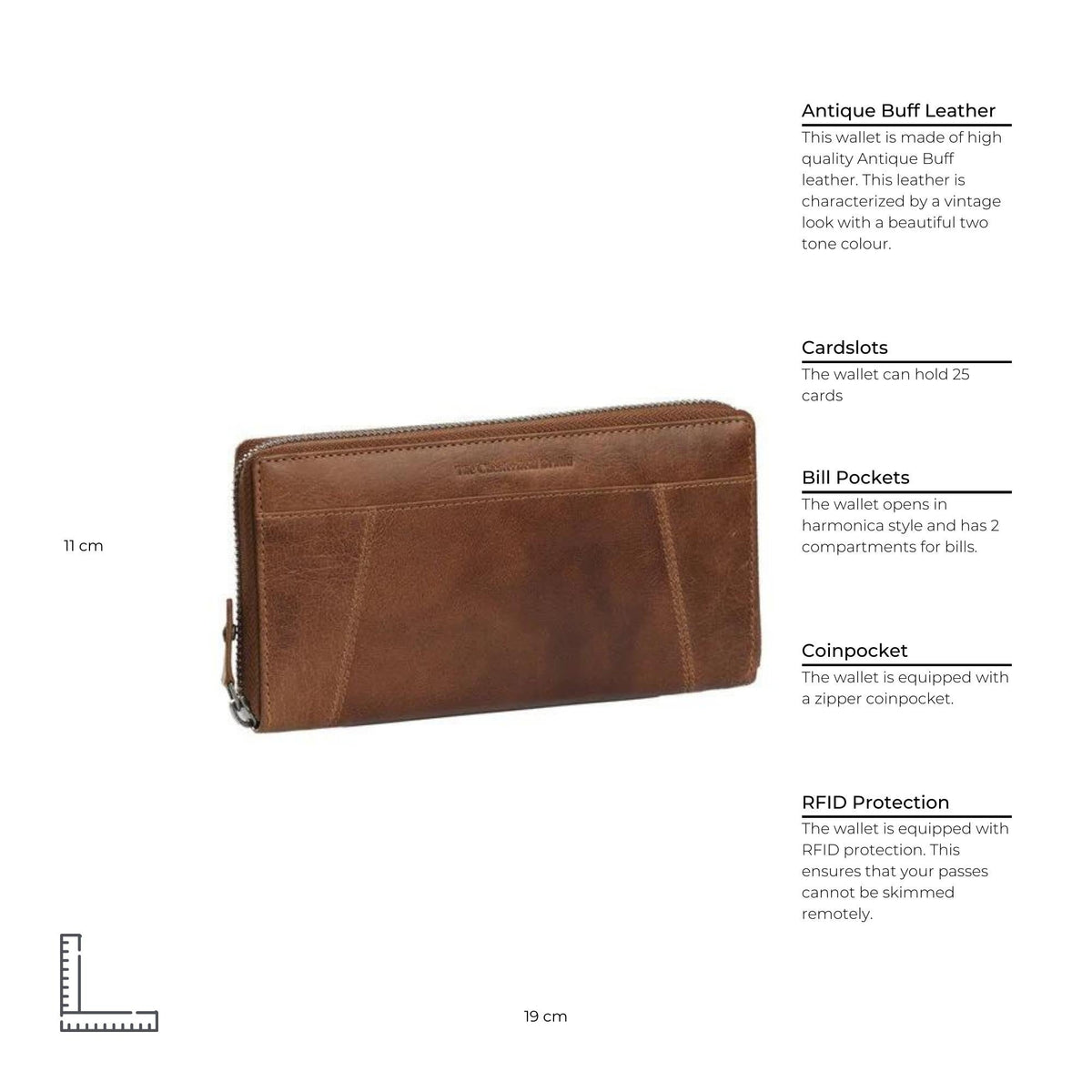 Cognac Leather Wallet Havana, detail view 5