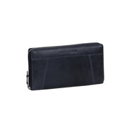 Navy Leather Wallet Havana, front view