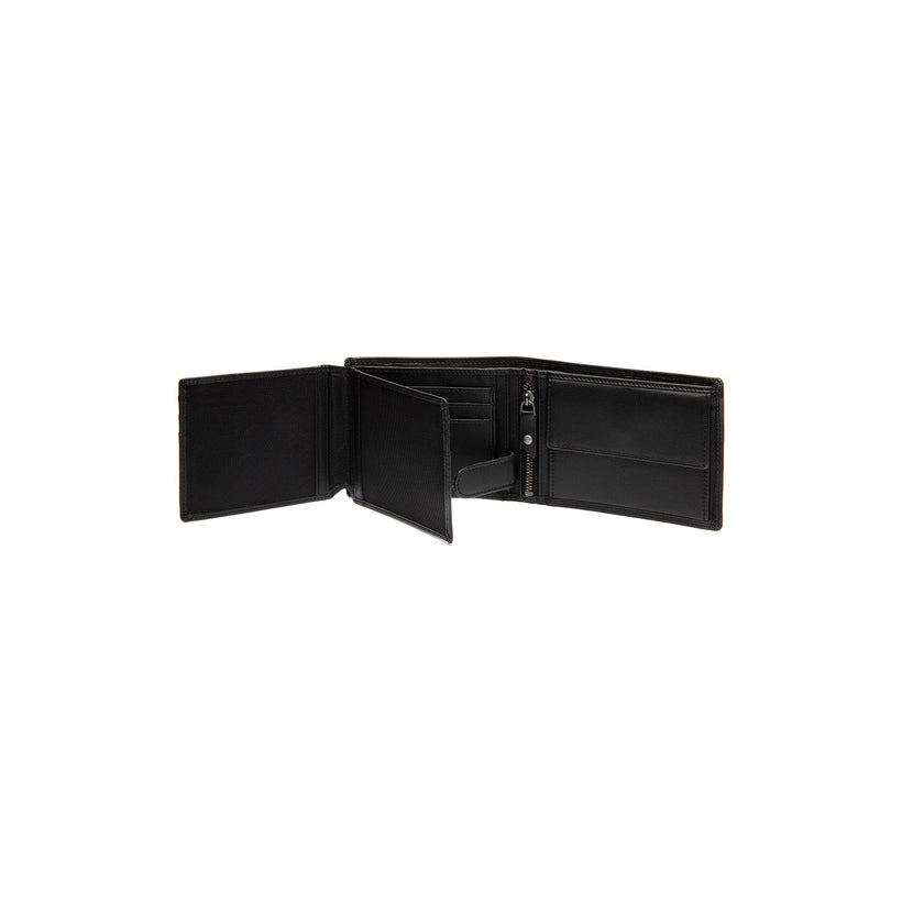 Black Leather Wallet Hendrick, front view