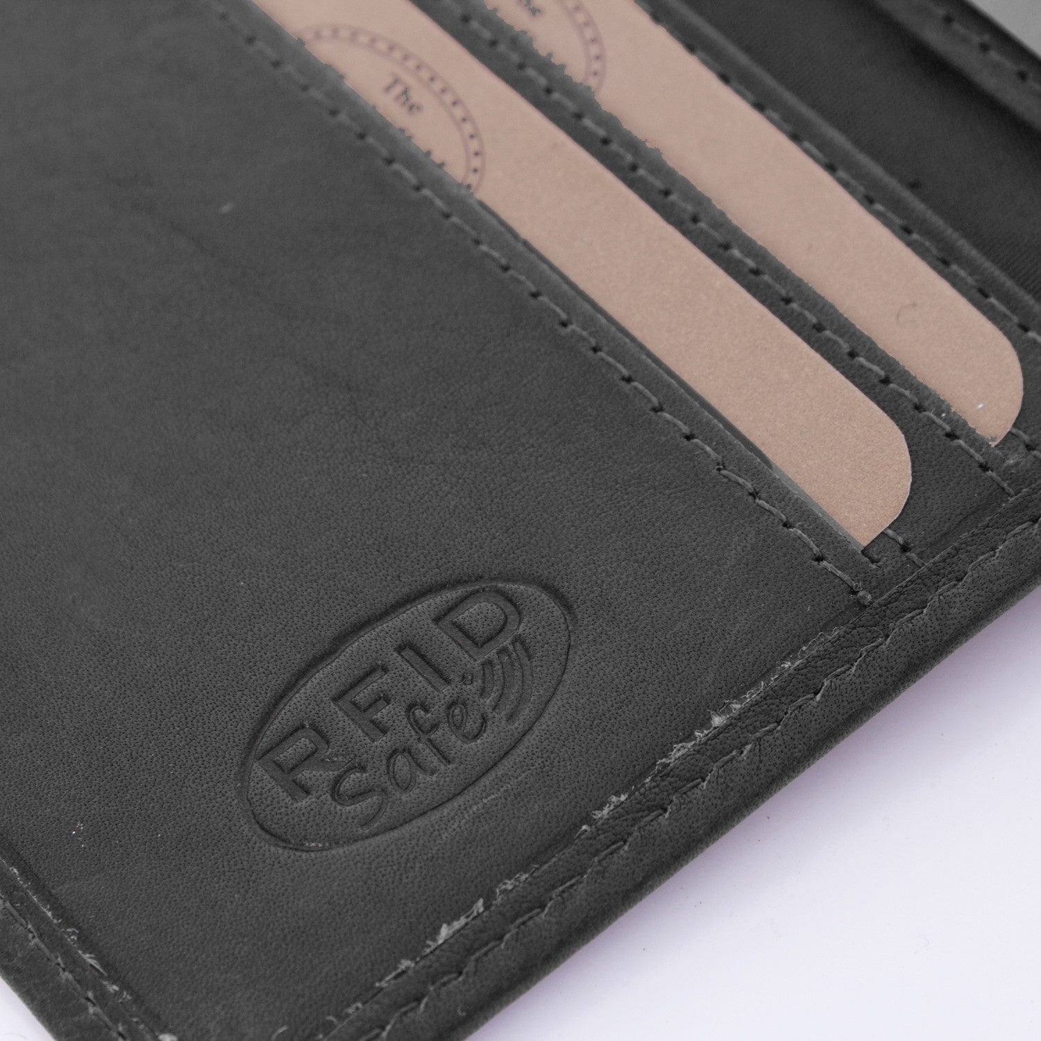 Black Leather Wallet Hereford, detail view 1