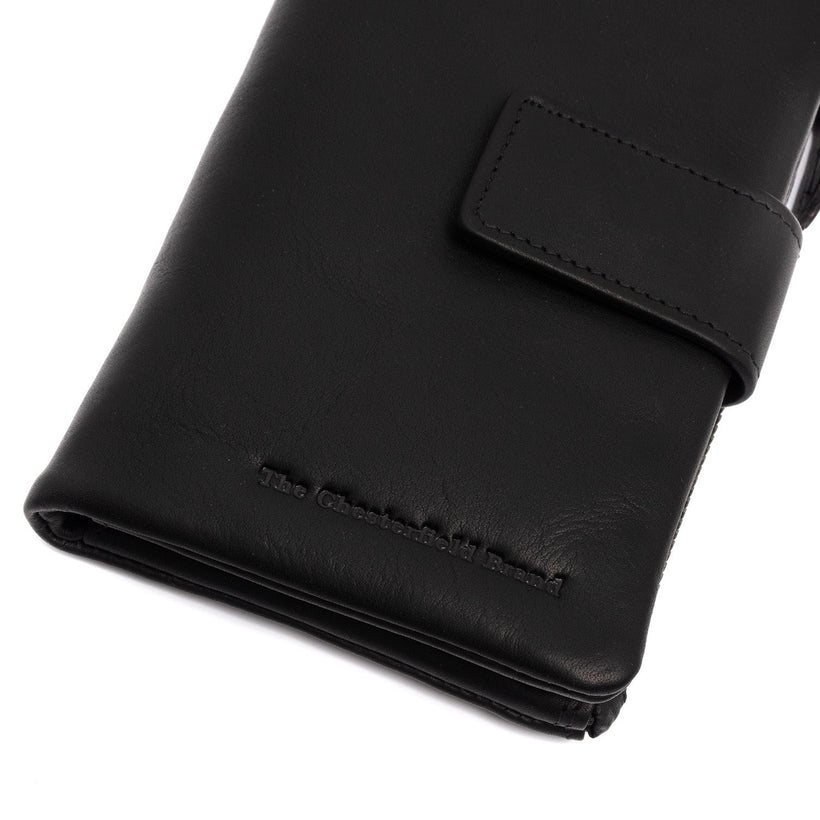 Black Leather Wallet Landau, front view