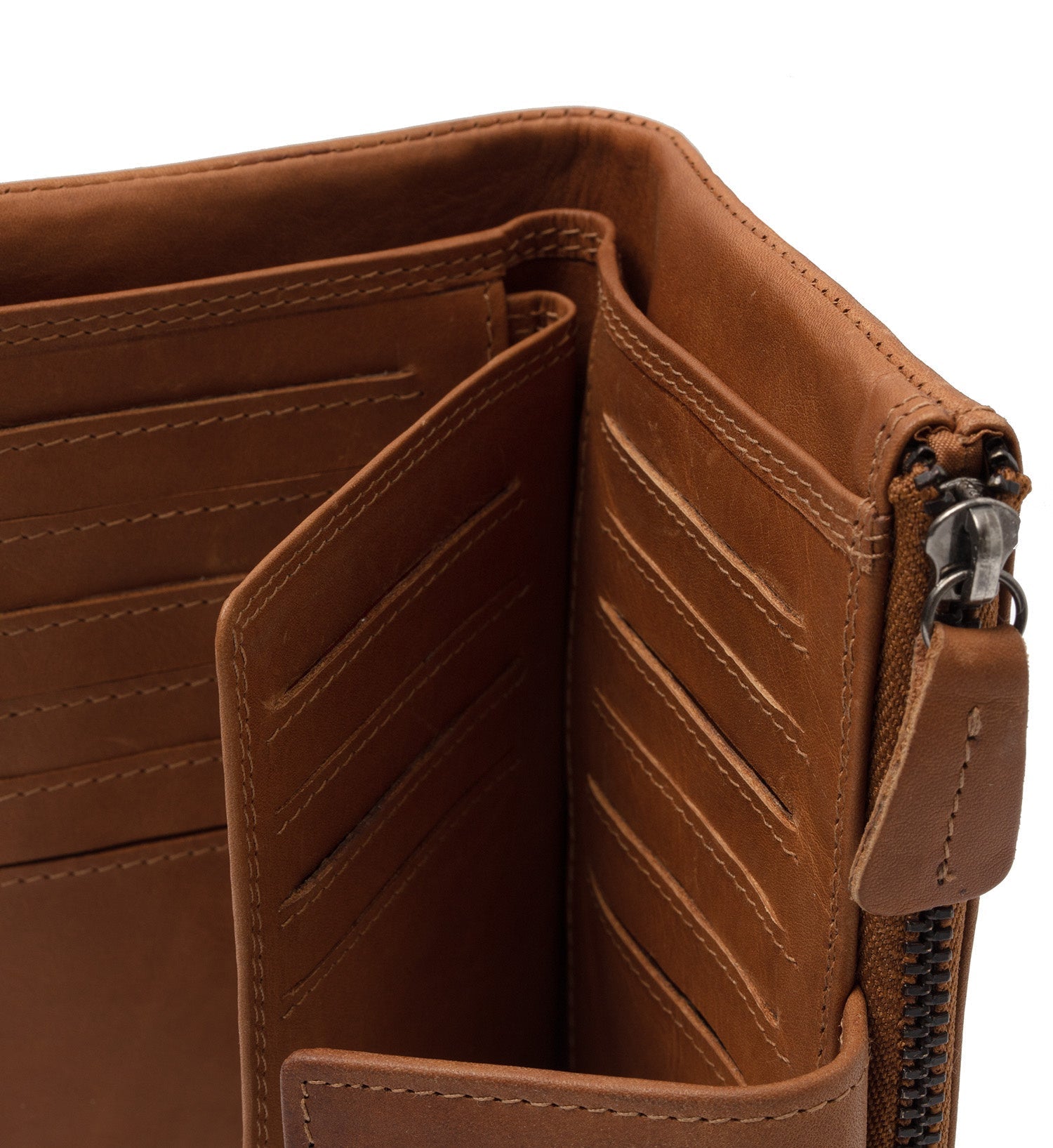 Cognac Leather Wallet Landau, detail view 4