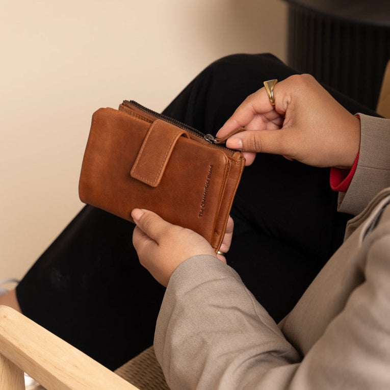 Cognac Leather Wallet Landau, product view 2