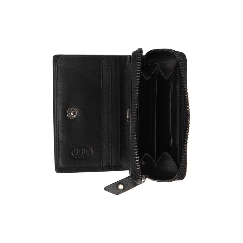 Black Leather Wallet Lenwick, front view