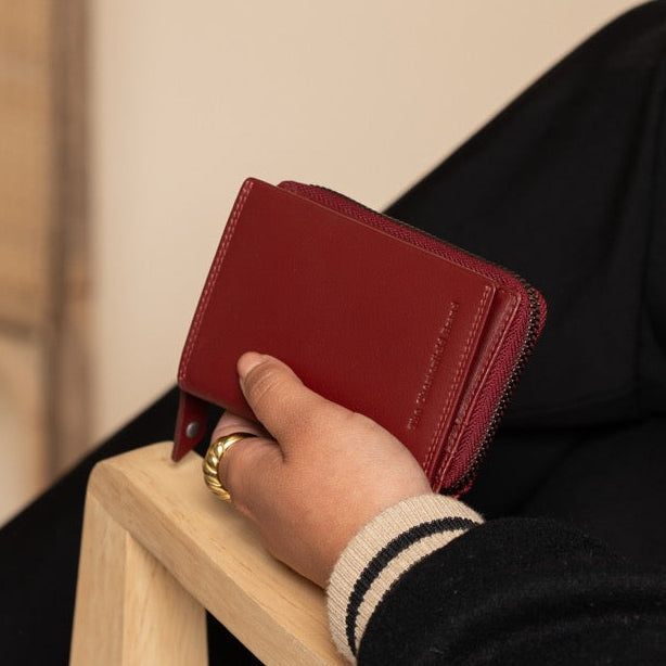 Red Leather Wallet Lenwick, product view 2