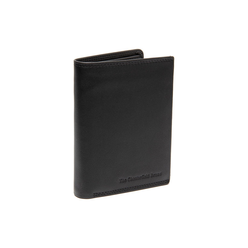Black Leather Wallet Leroy, front view