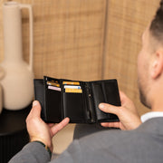 Black Leather Wallet Leroy, product view 3