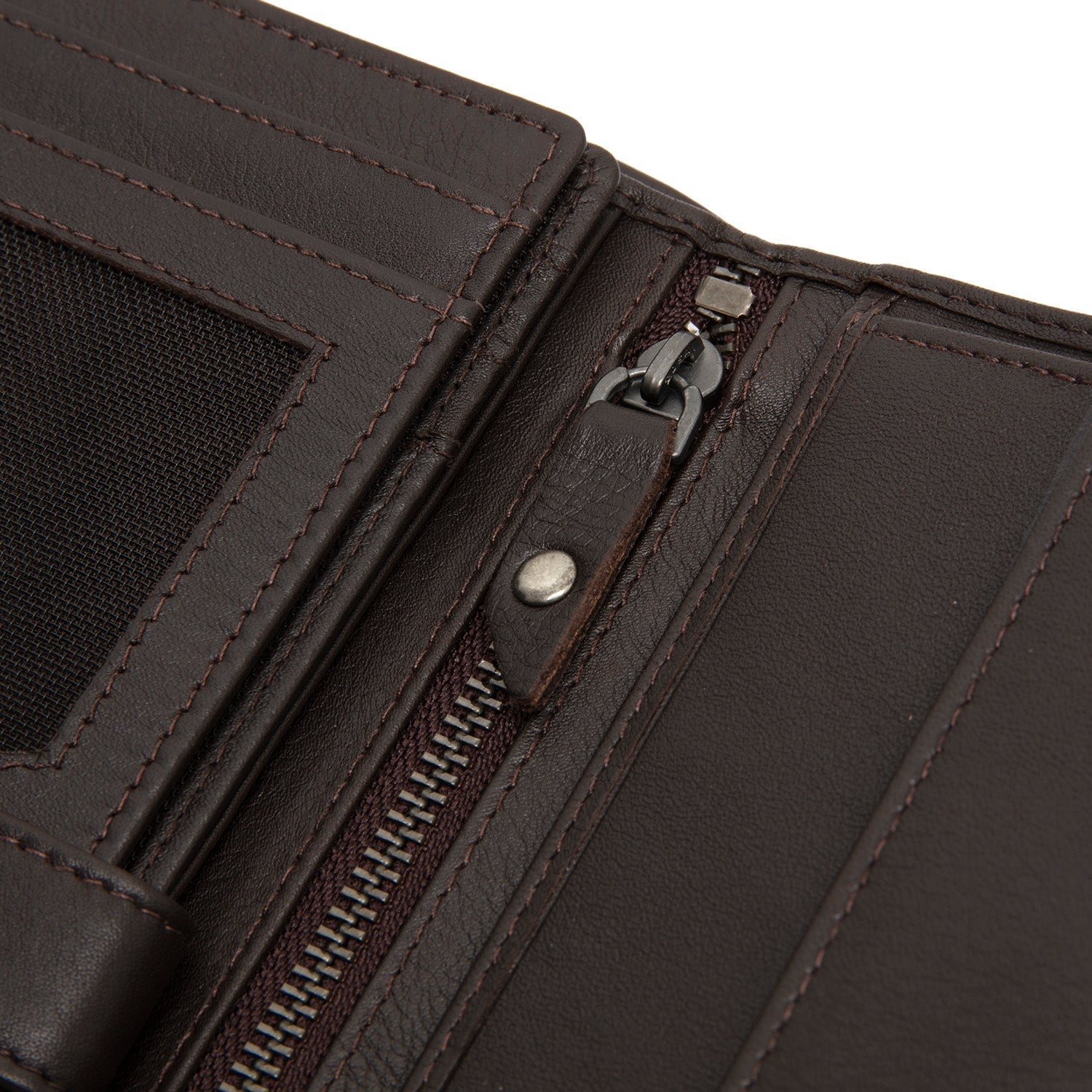Brown Leather Wallet Leroy, detail view 3
