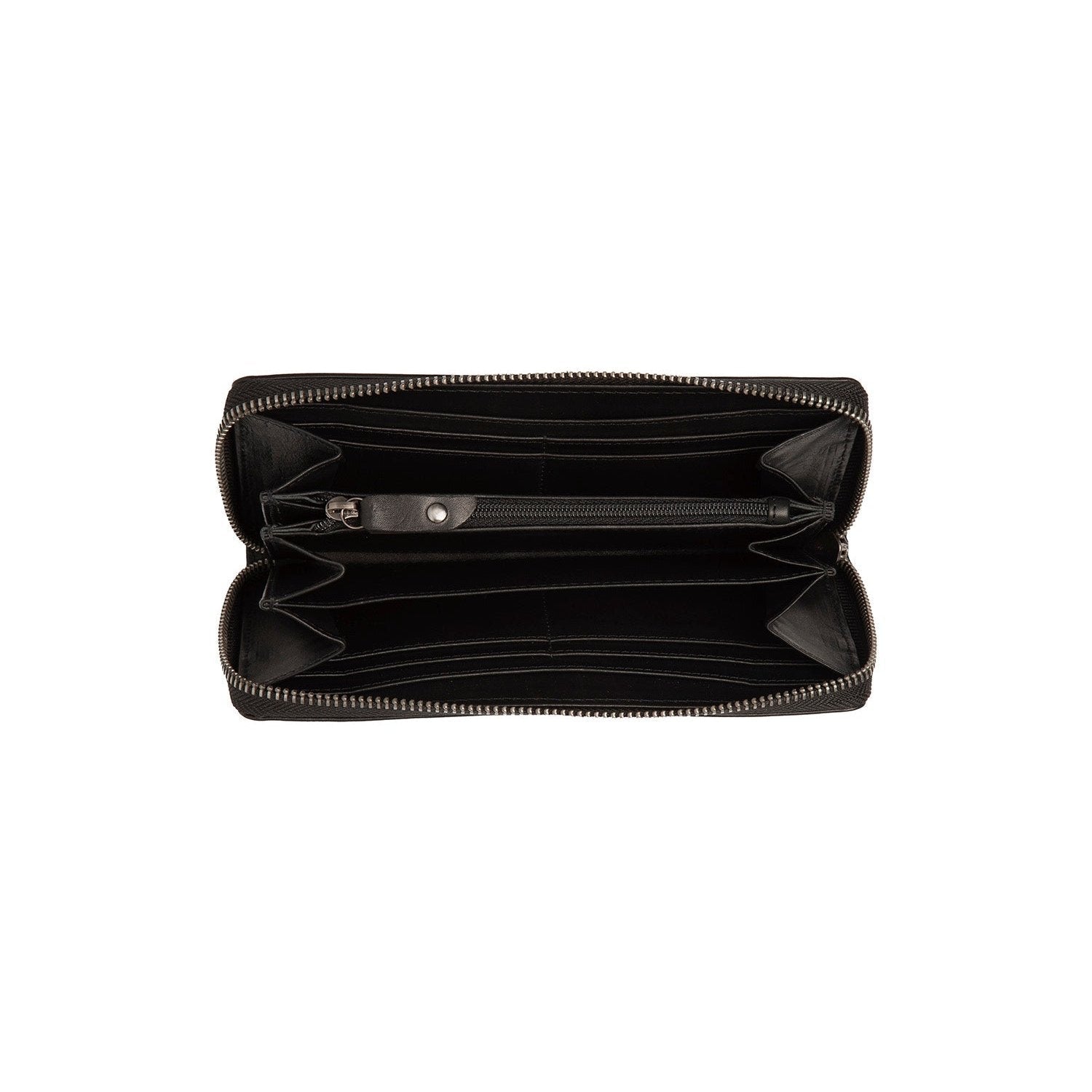 Black Leather Wallet Livorno, detail view 1