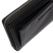 Black Leather Wallet Livorno, detail view 3
