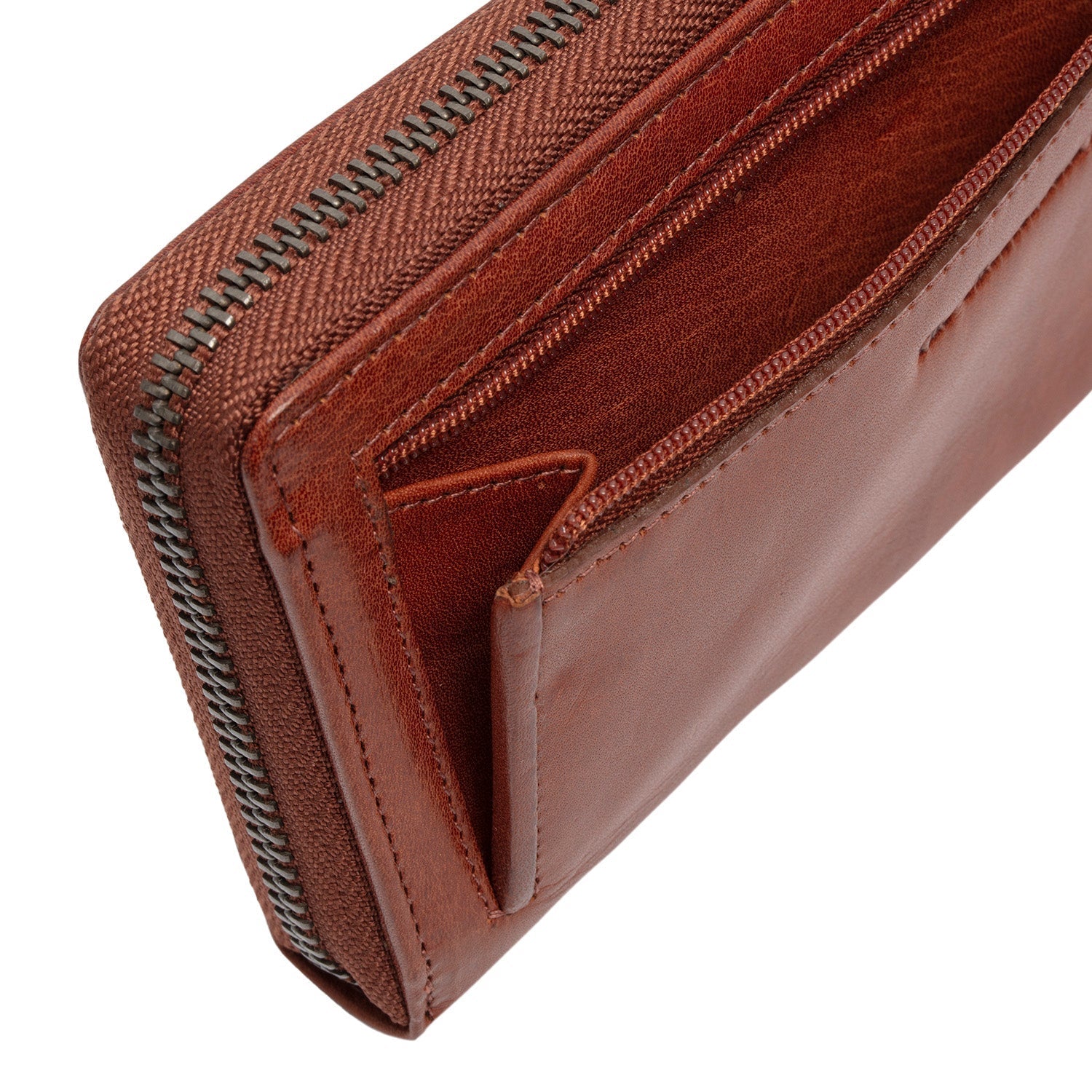 Cognac Leather Wallet Livorno, detail view 4