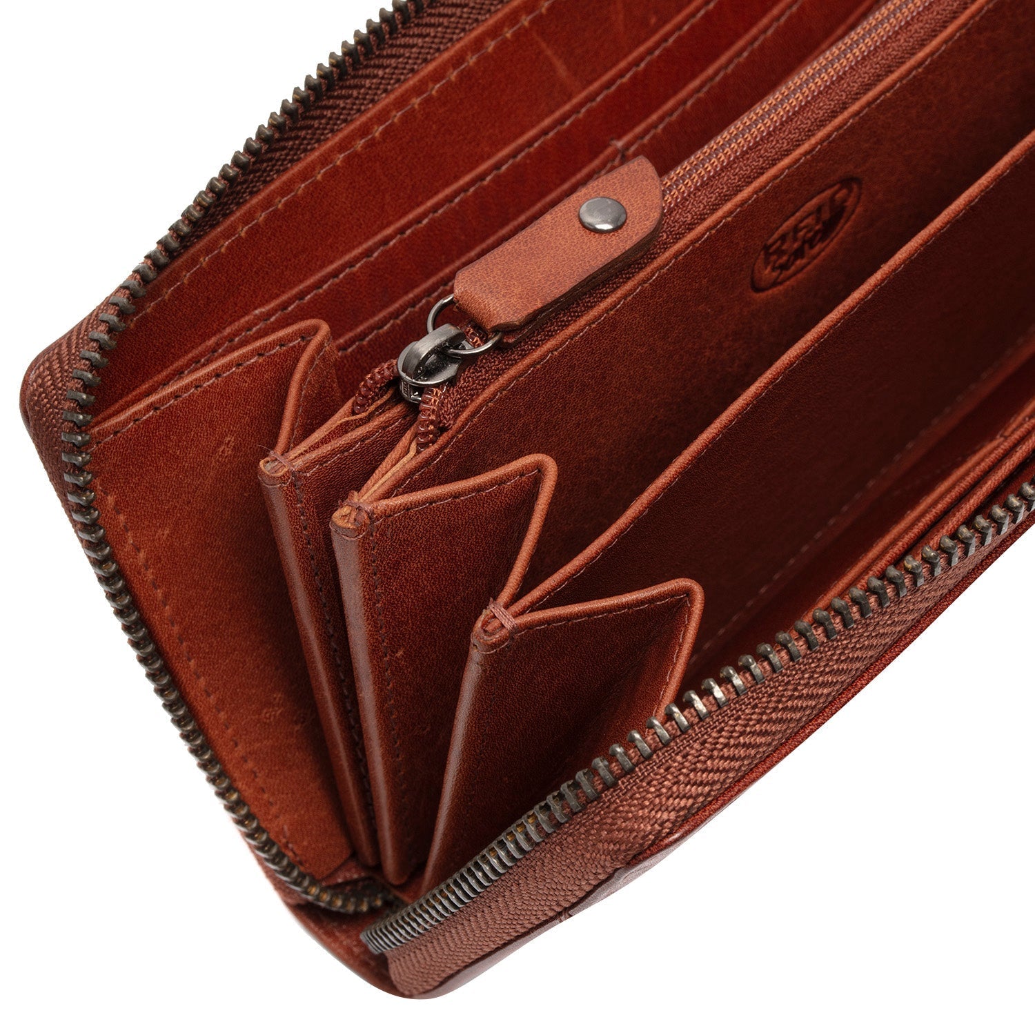 Cognac Leather Wallet Livorno, product view 3