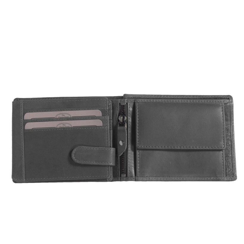 Black Leather Wallet Marion, front view