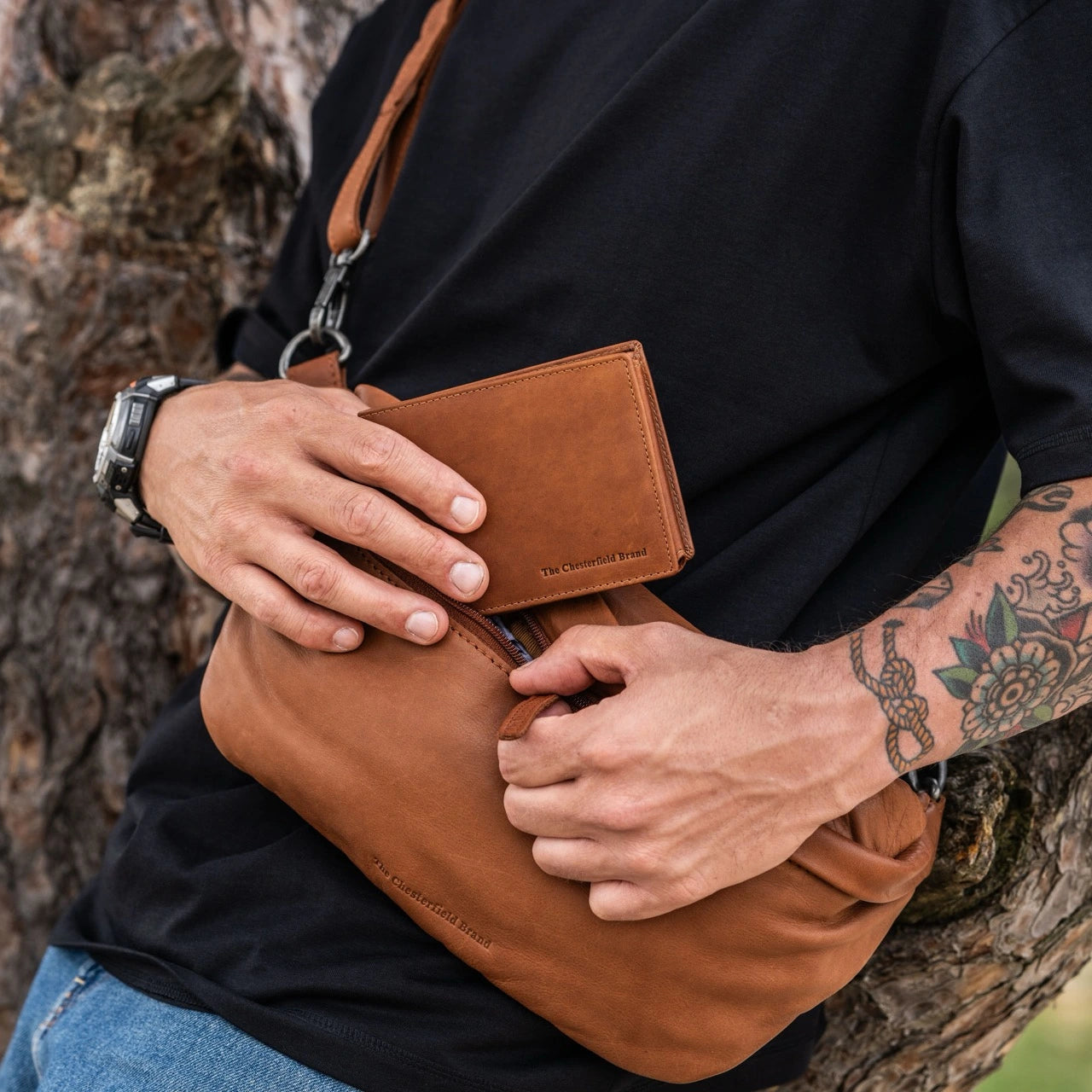 Cognac Leather Wallet Marion, product view 2