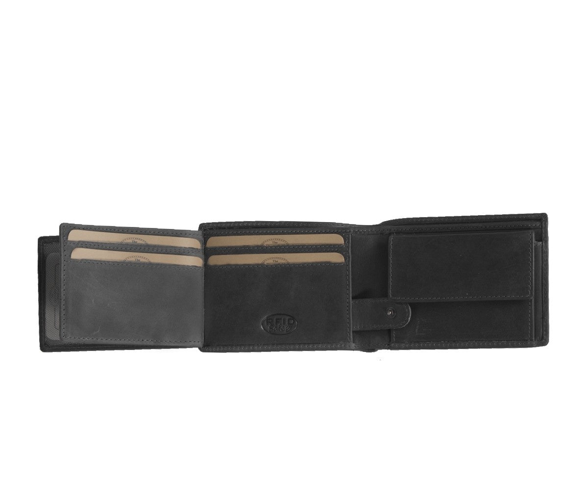 Black Leather Wallet Marvin, detail view 1