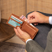 Cognac Leather Wallet Marvin, product view 3