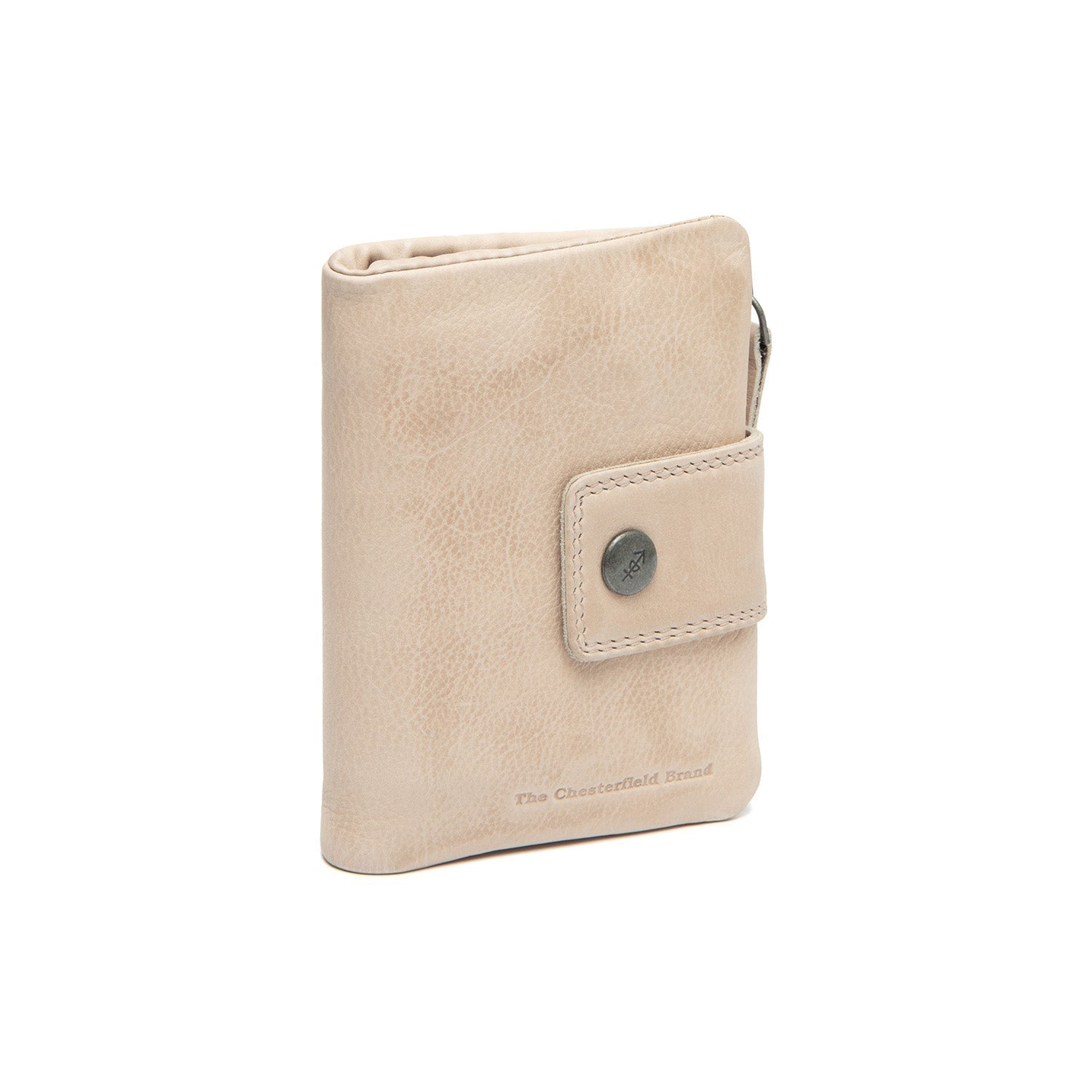 Beige Leather Wallet Mavona, front view