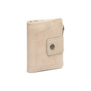 Beige Leather Wallet Mavona, front view