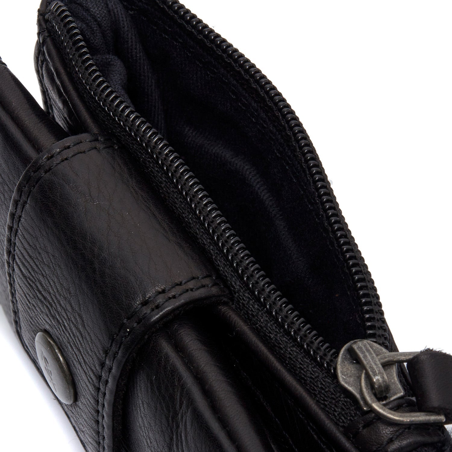 Black Leather Wallet Mavona, detail view 3