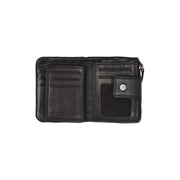 Black Leather Wallet Mavona, product view 3