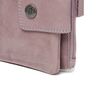 Lavender Lilac Leather Wallet Mavona, detail view 1