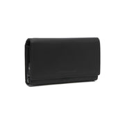 Black Leather Wallet Mirthe, front view