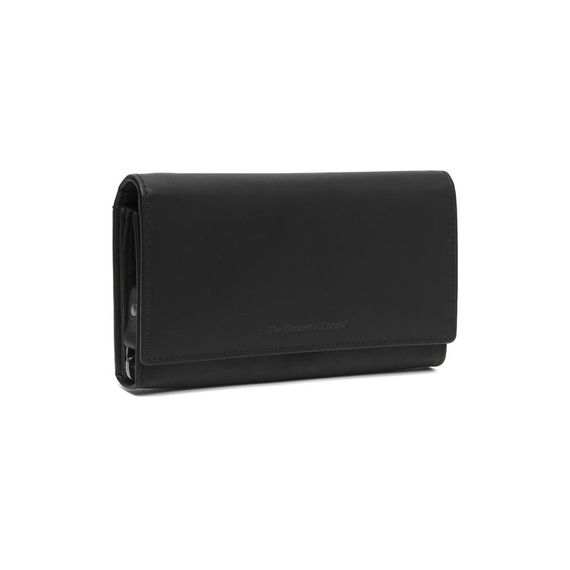 Black Leather Wallet Mirthe, front view