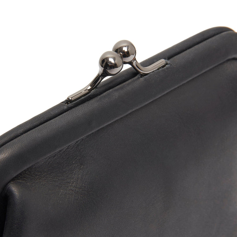 Black Leather Wallet Nera, front view