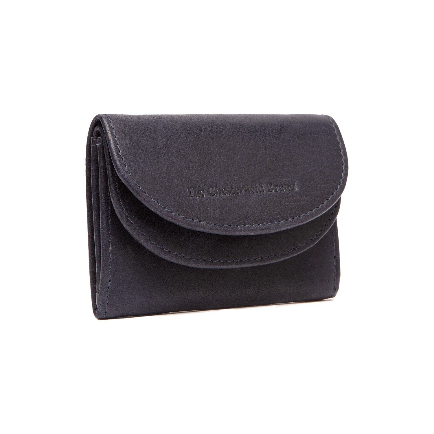Navy Leather Wallet Newton, front view
