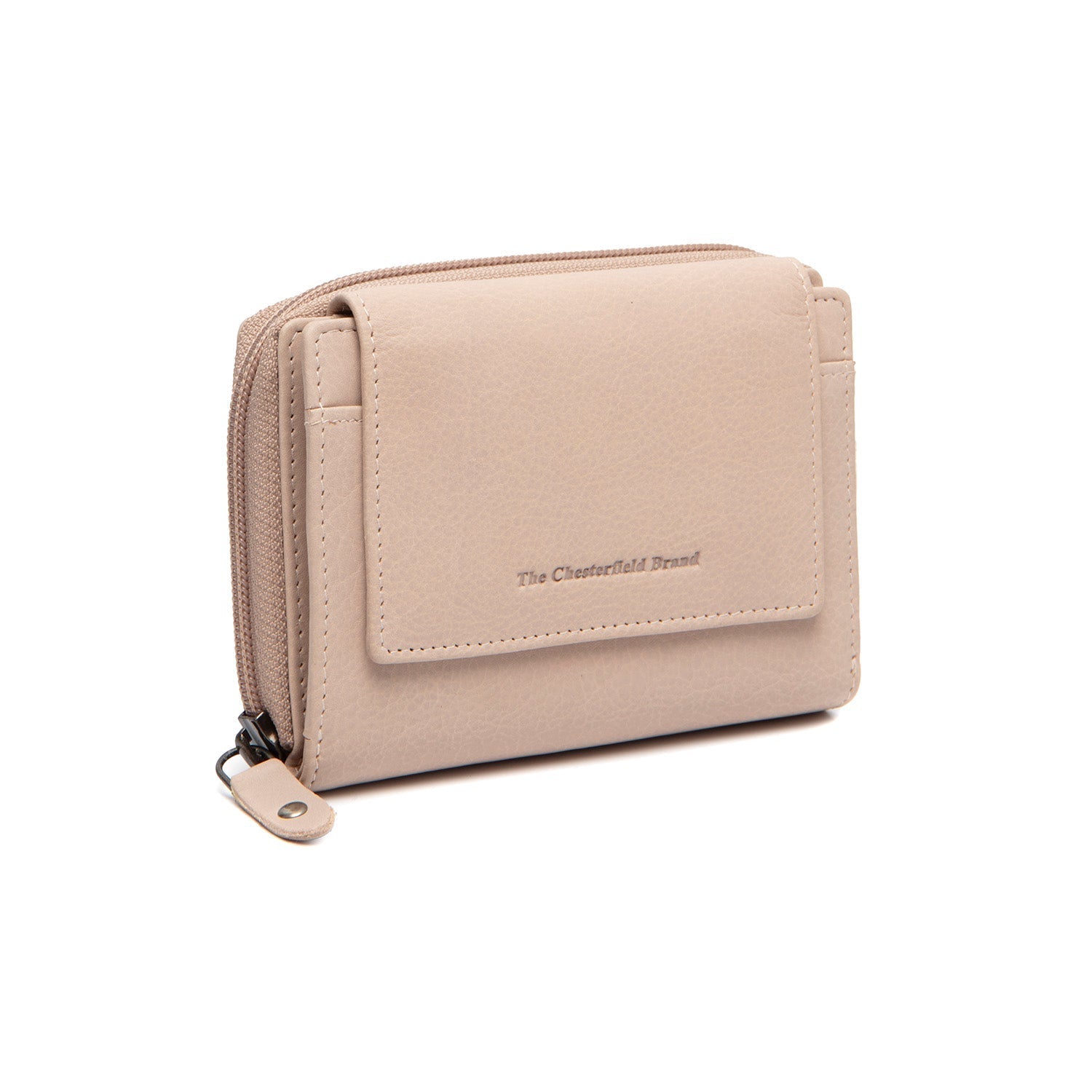 Beige Leather Wallet Orveta, front view