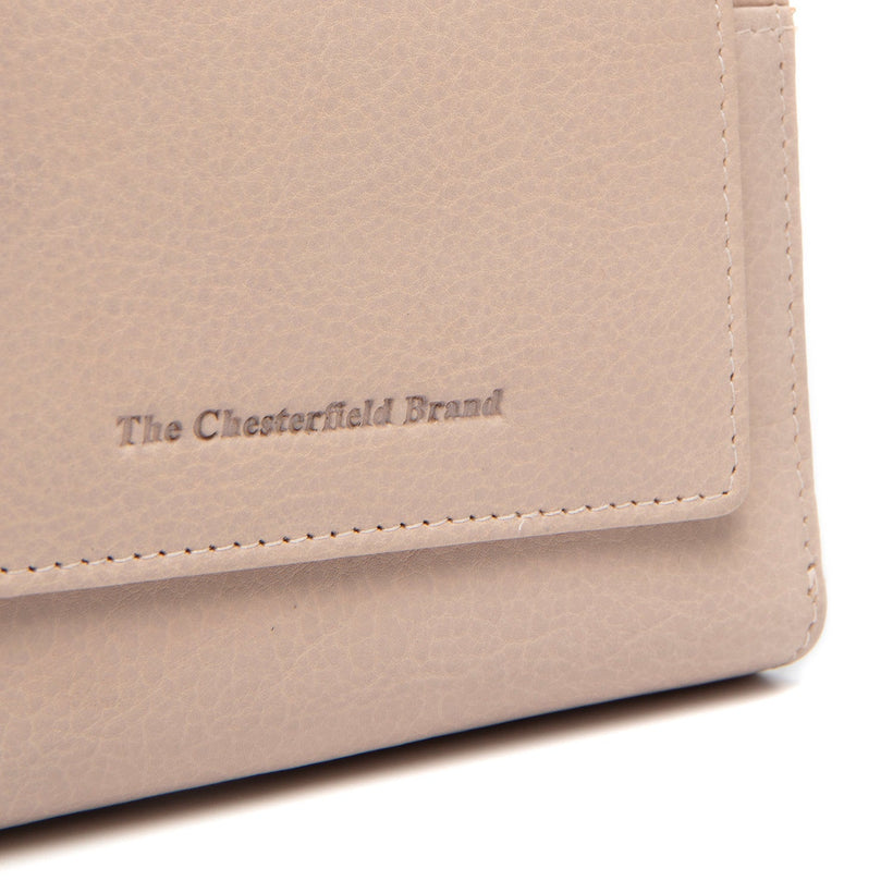 Beige Leather Wallet Orveta, front view