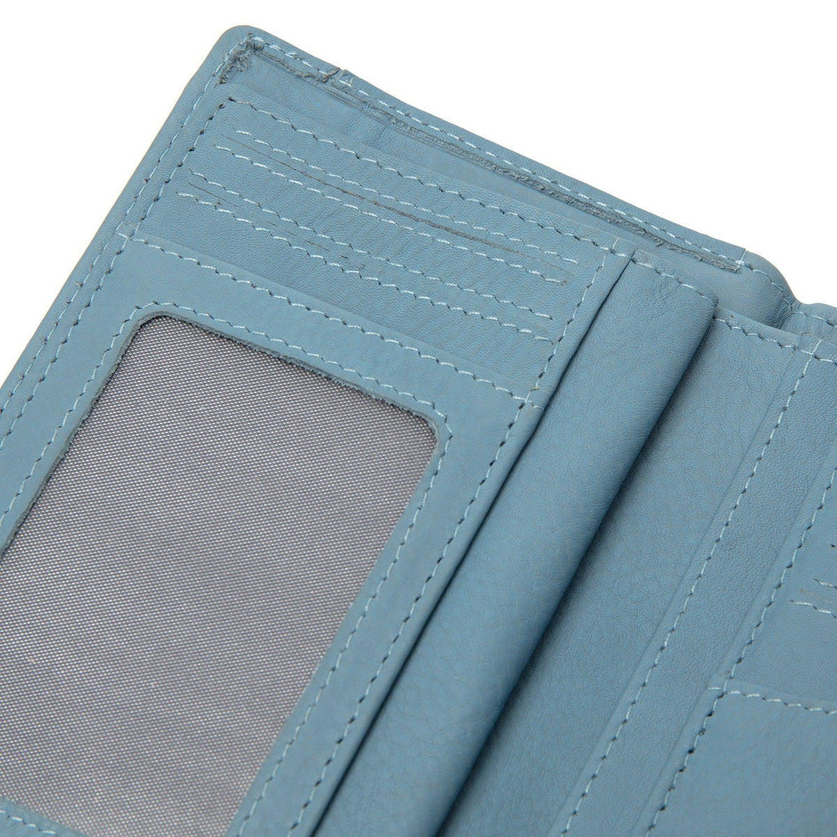 Sky Blue Leather Wallet Orveta, detail view 3