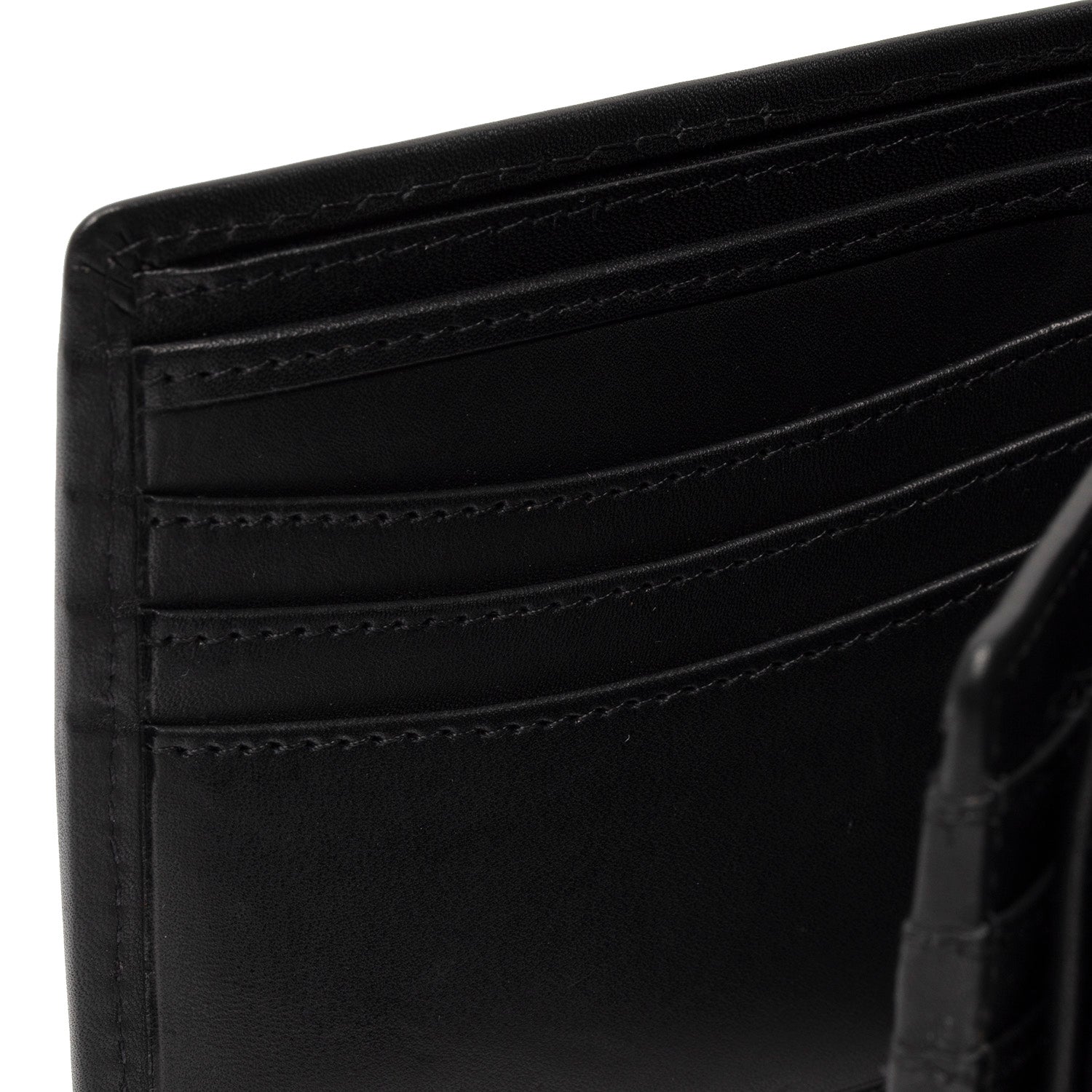 Black Leather Wallet Positano, detail view 3