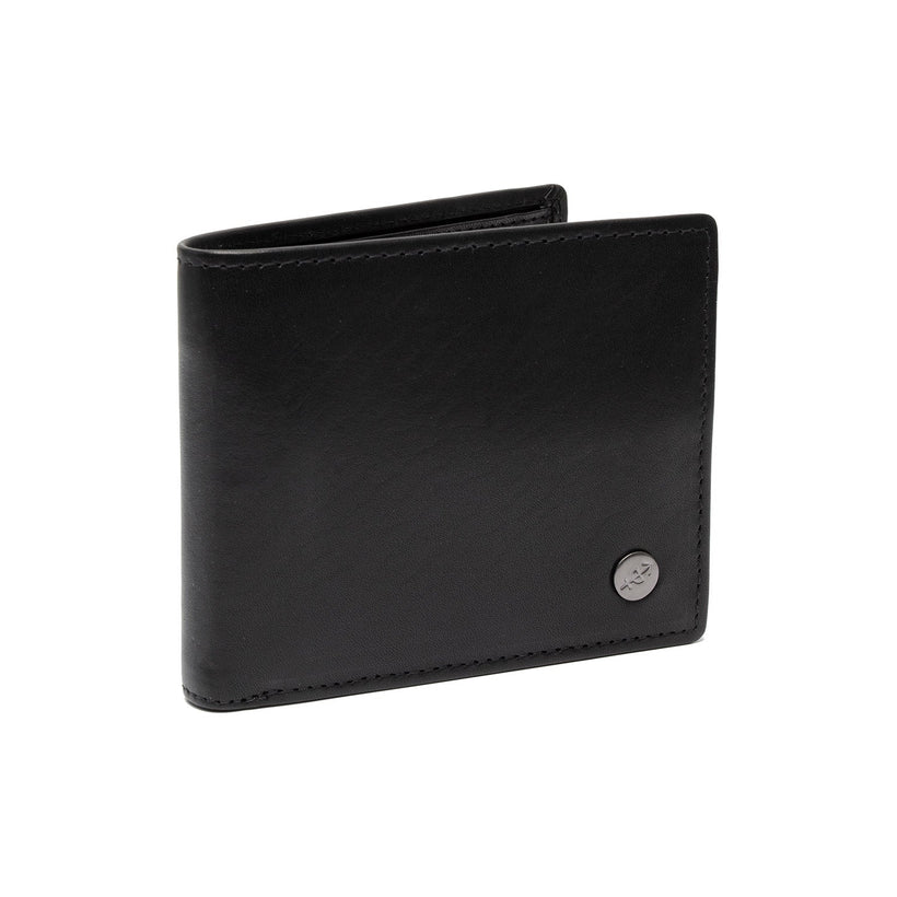Black Leather Wallet Positano, front view