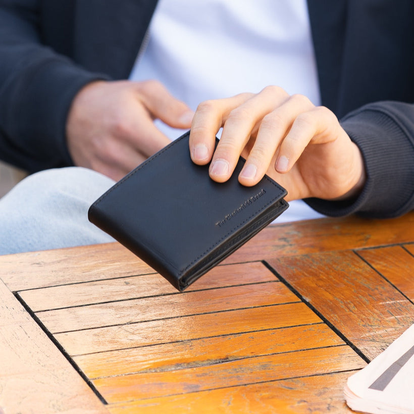 Black Leather Wallet Ralph, front view