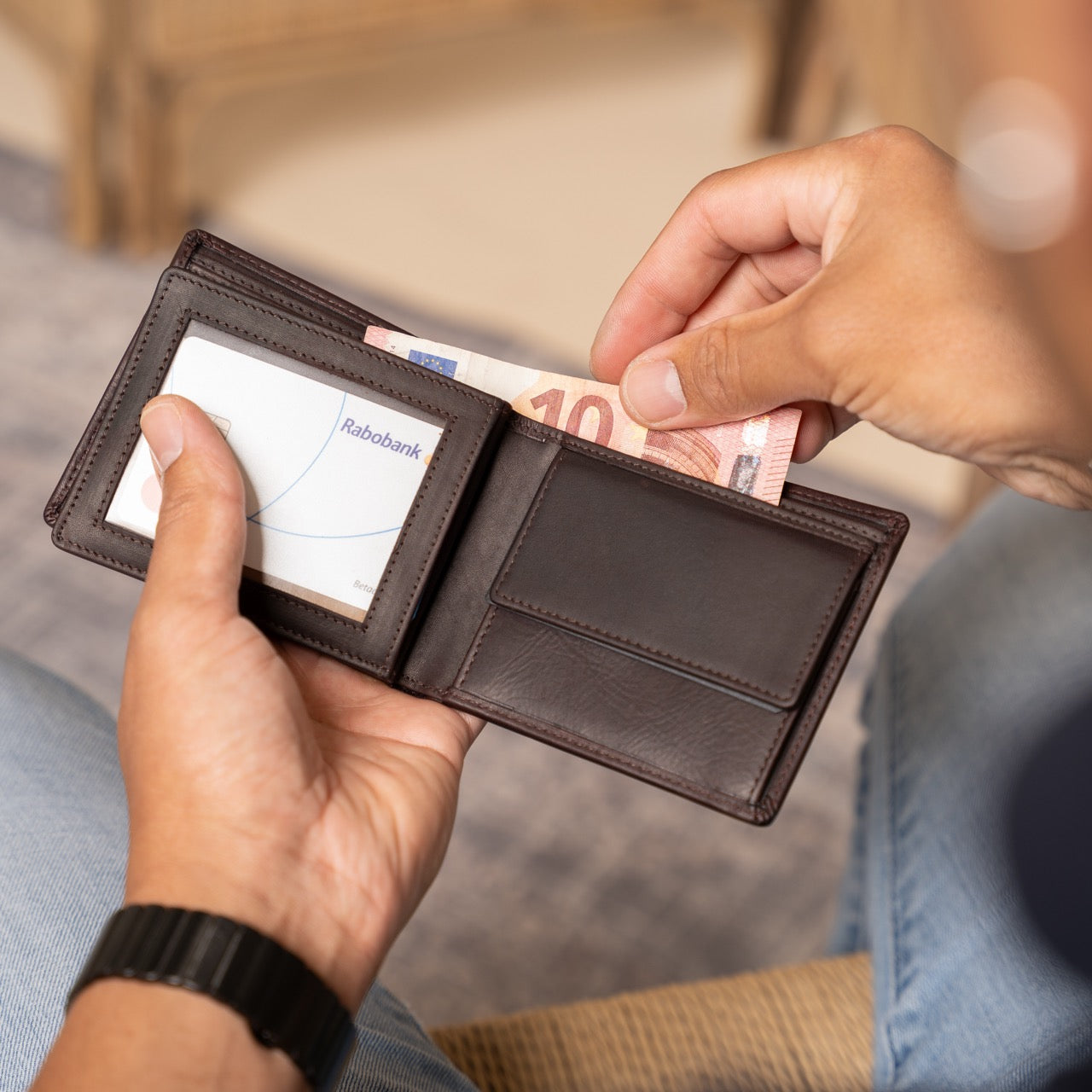 Brown Leather Wallet Ralph, product view 3