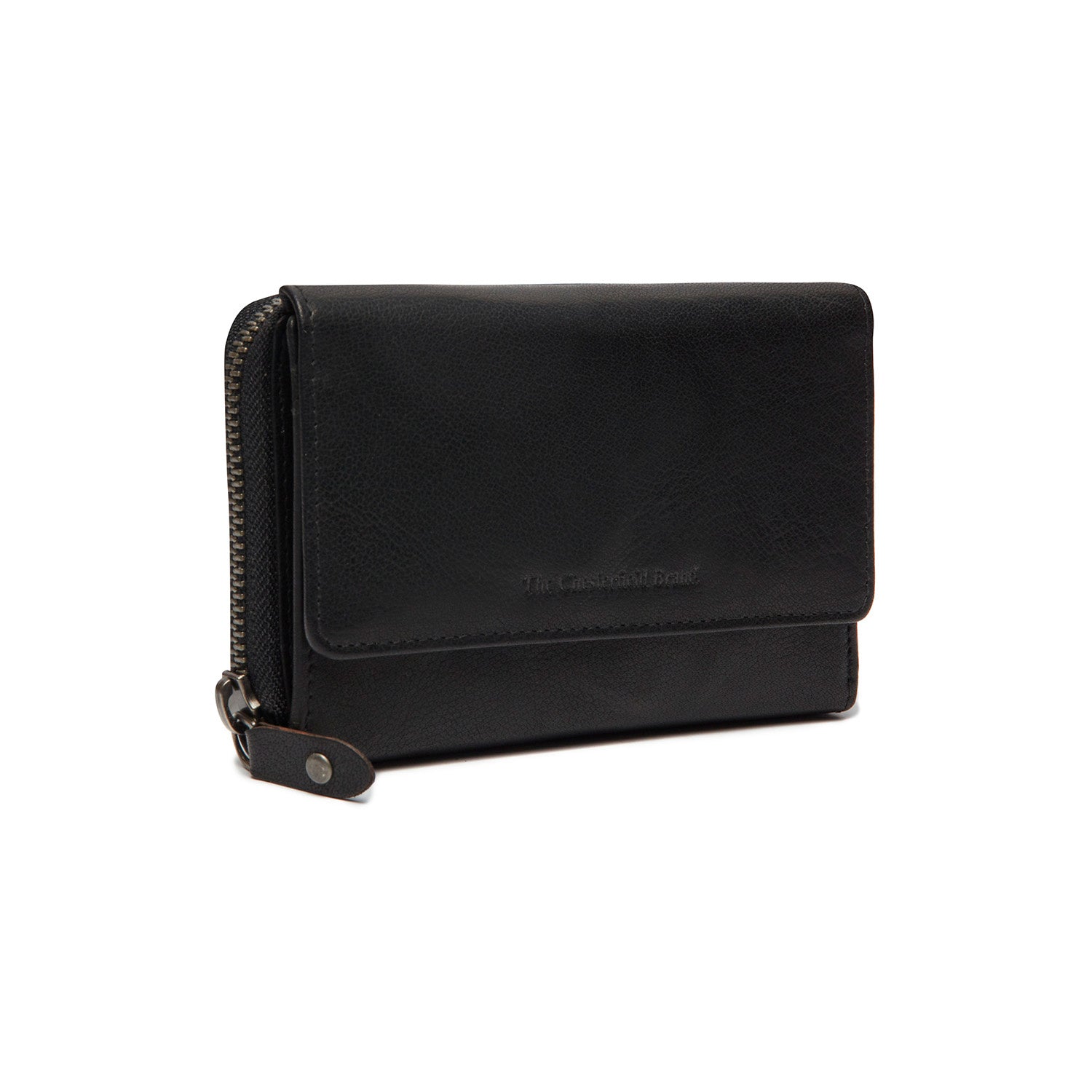 Black Leather Wallet Rhodos, front view