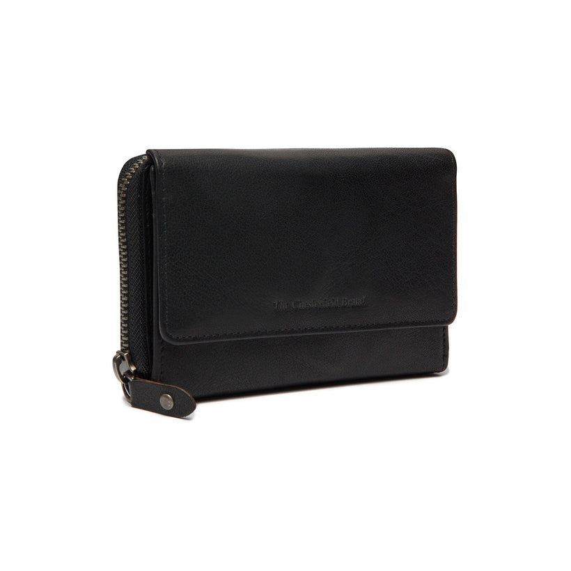 Black Leather Wallet Rhodos, front view