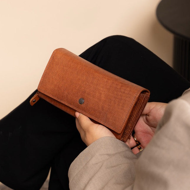 Cognac Leather Wallet Rivalto, product view 2