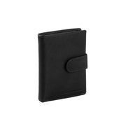Black Leather Wallet Ruby, front view