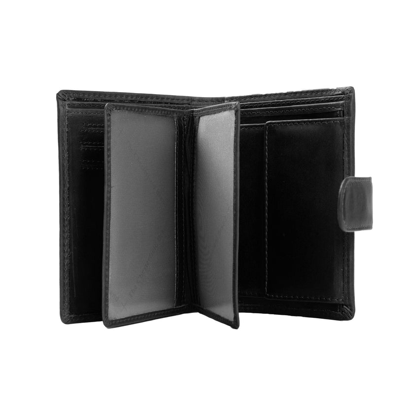 Black Leather Wallet Ruby, front view