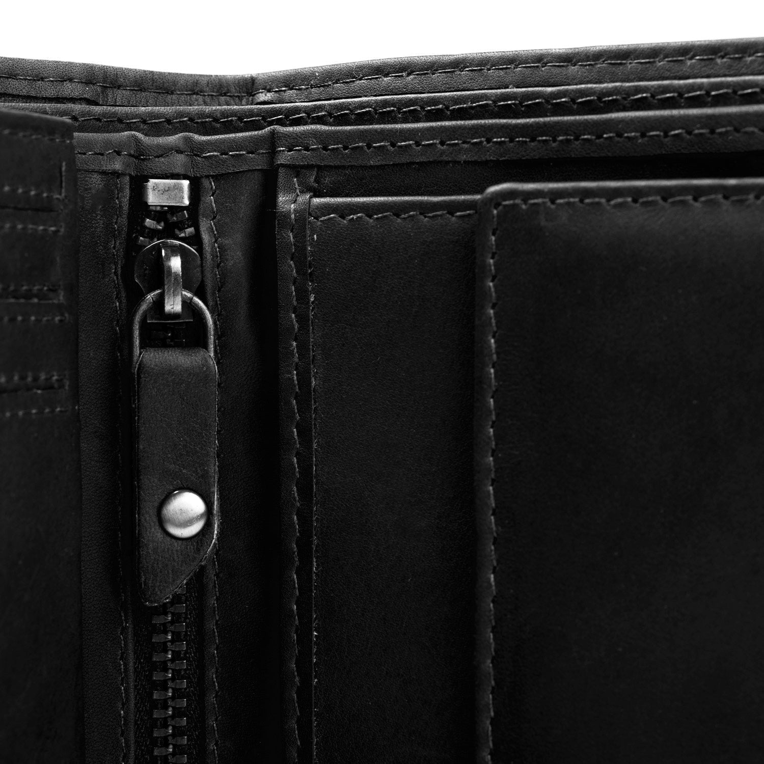Black Leather Wallet Ruby, product view 3