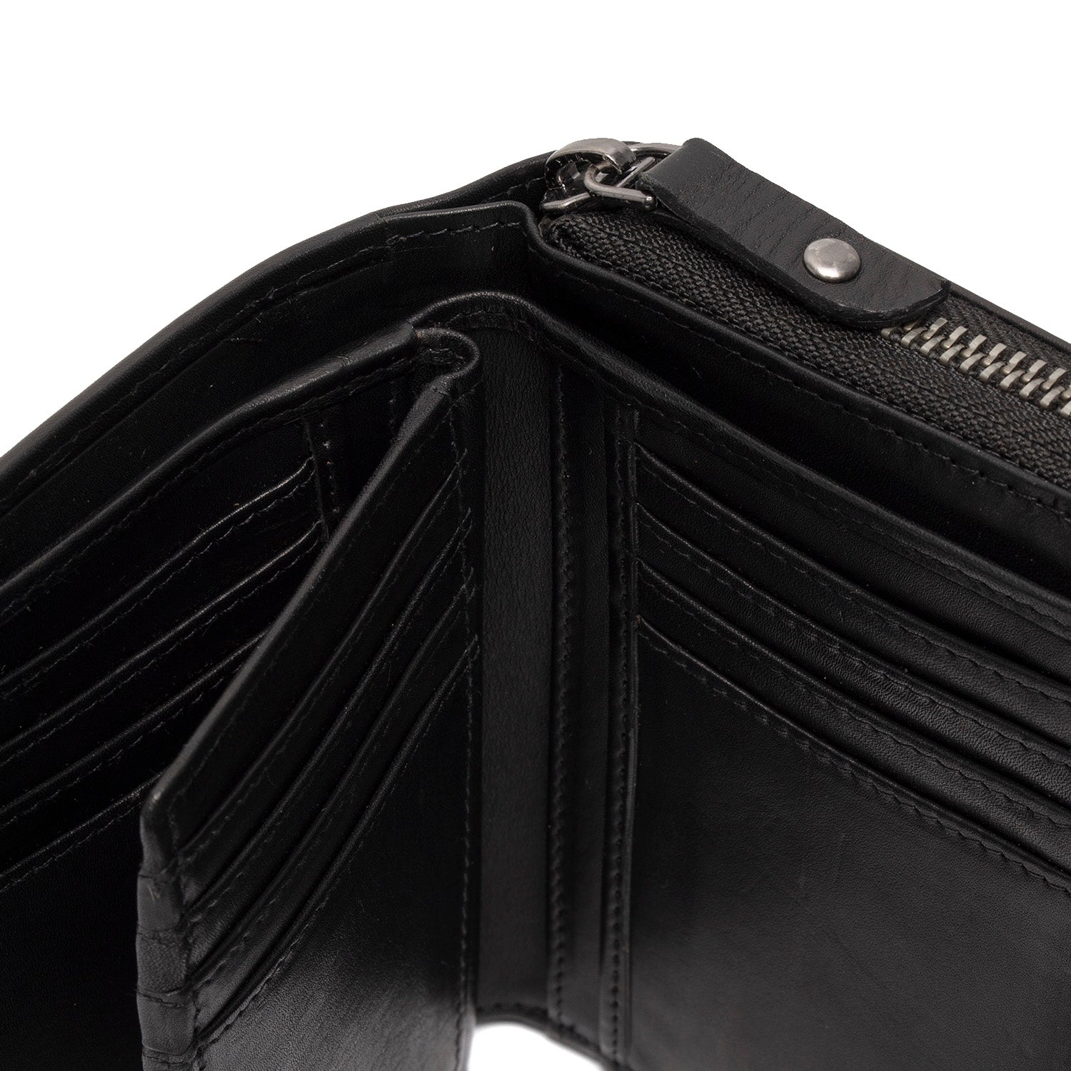 Black Leather Wallet Salviano, detail view 3