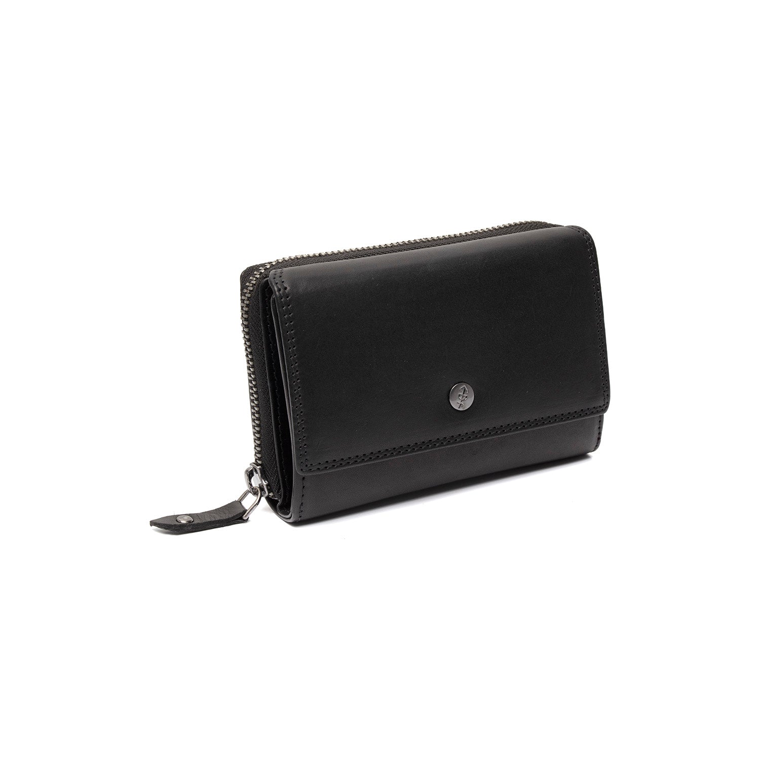 Black Leather Wallet Salviano, front view