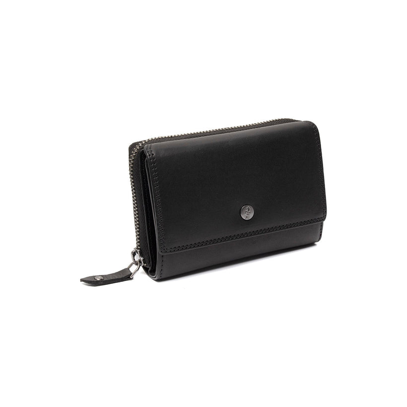 Black Leather Wallet Salviano, front view
