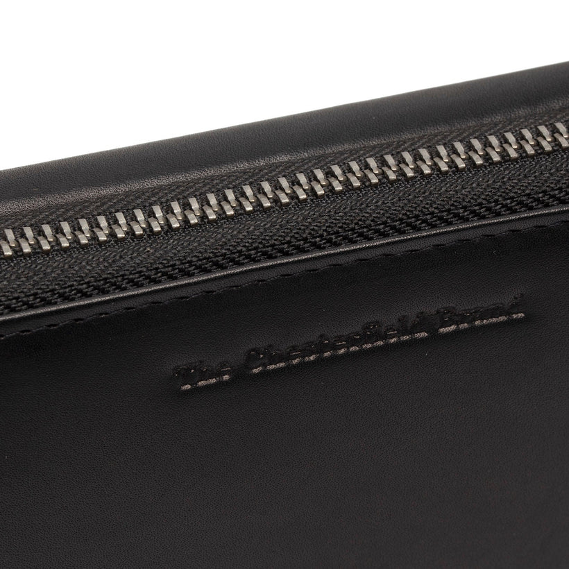 Black Leather Wallet Salviano, front view